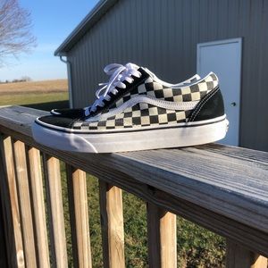 Black and White Checkerboard Old Skool Vans